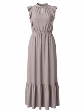 Old Navy Womens Medium Lilac Clipped Dot Ruffle Tiered Sleeveless Maxi Dress